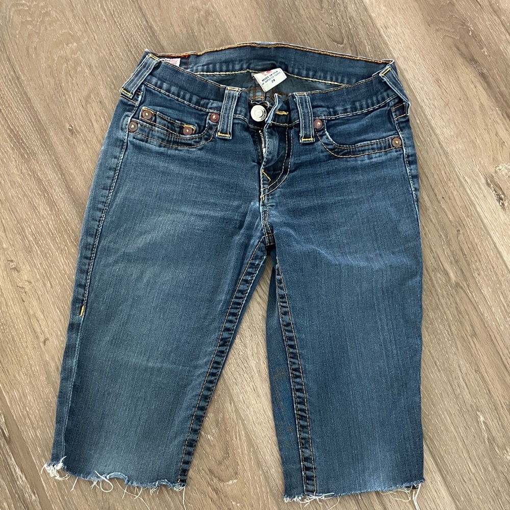 True Religion Blue Jean Shorts